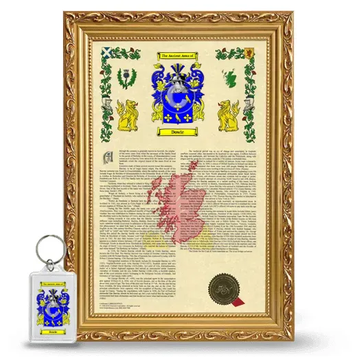 Dowie Framed Armorial History and Keychain - Gold