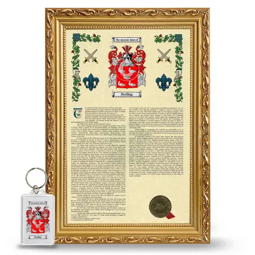 Dreiling Framed Armorial History and Keychain - Gold