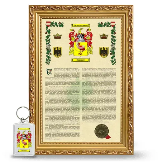 Dummer Framed Armorial History and Keychain - Gold