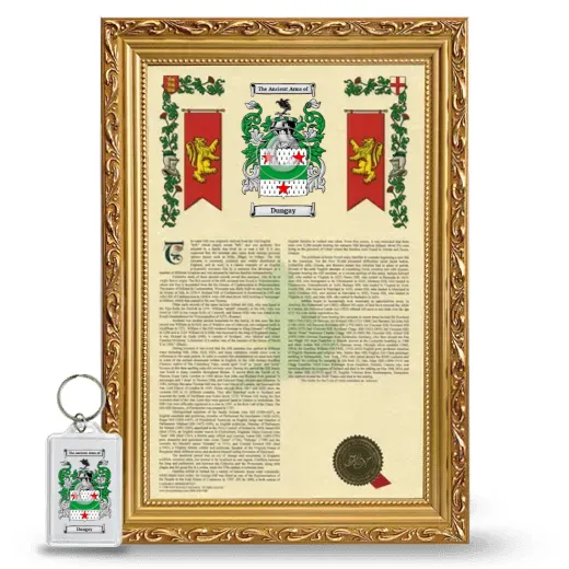 Dungay Framed Armorial History and Keychain - Gold
