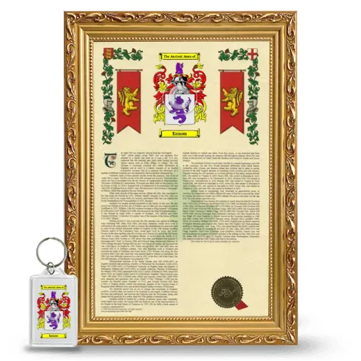 Eamon Framed Armorial History and Keychain - Gold