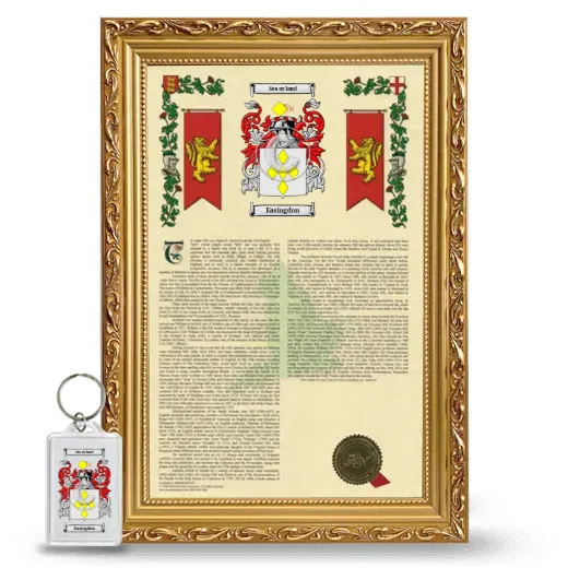 Easingdon Framed Armorial History and Keychain - Gold
