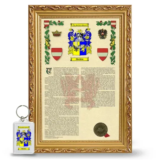 Eberlein Framed Armorial History and Keychain - Gold