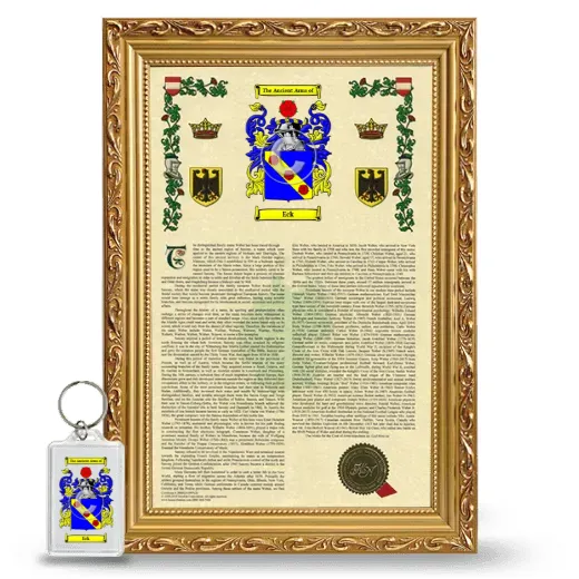 Eck Framed Armorial History and Keychain - Gold