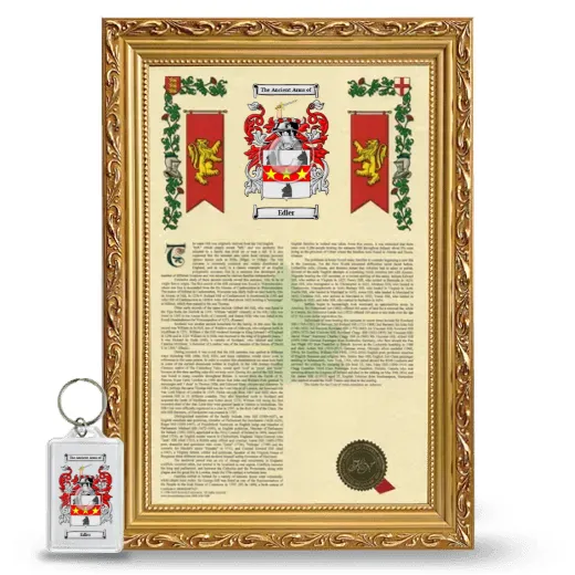 Edler Framed Armorial History and Keychain - Gold