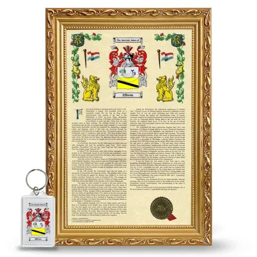 Efferen Framed Armorial History and Keychain - Gold