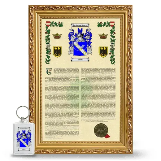 Eisen Framed Armorial History and Keychain - Gold