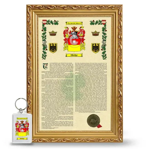 Elbridge Framed Armorial History and Keychain - Gold