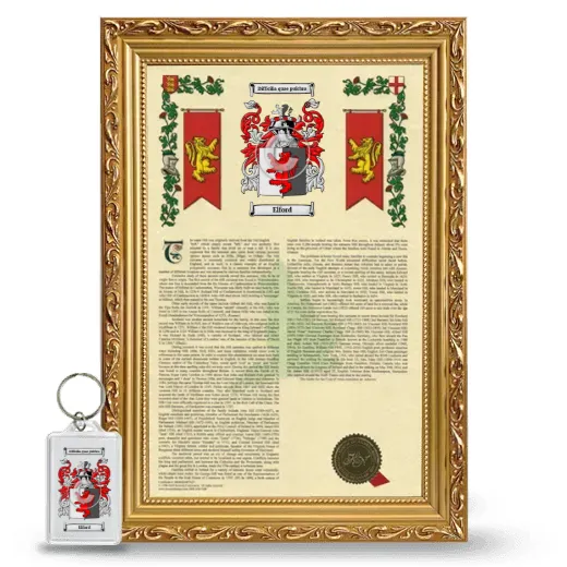 Elford Framed Armorial History and Keychain - Gold