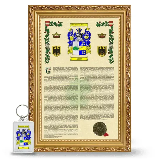 Eliser Framed Armorial History and Keychain - Gold