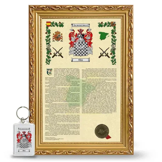 Eliza Framed Armorial History and Keychain - Gold