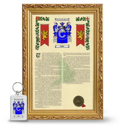 Ender Framed Armorial History and Keychain - Gold