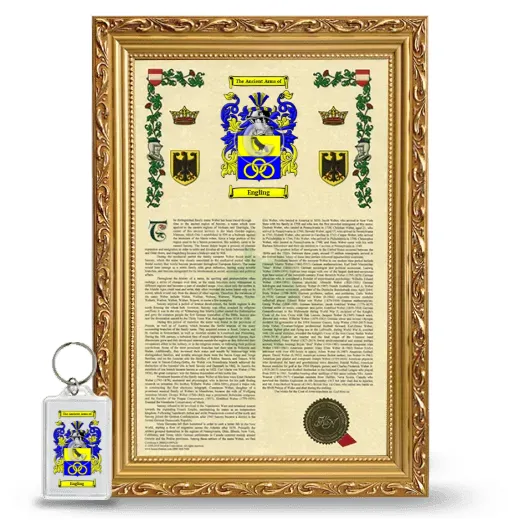 Engling Framed Armorial History and Keychain - Gold
