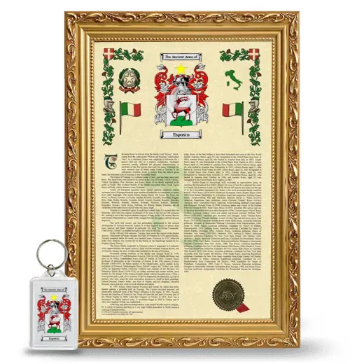 Esposto Framed Armorial History and Keychain - Gold