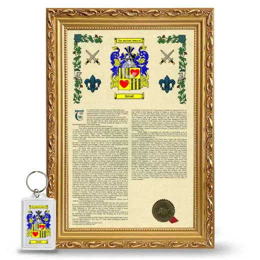 Estud Framed Armorial History and Keychain - Gold