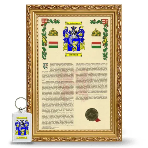 Eszterhazy Framed Armorial History and Keychain - Gold