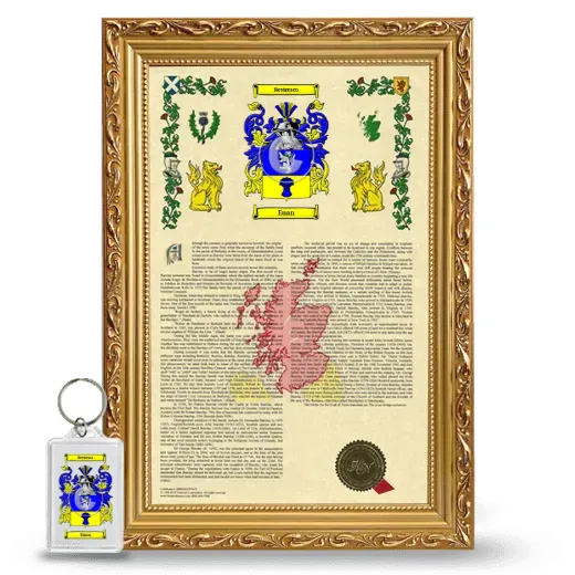 Euan Framed Armorial History and Keychain - Gold