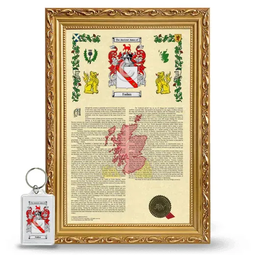 Fadan Framed Armorial History and Keychain - Gold