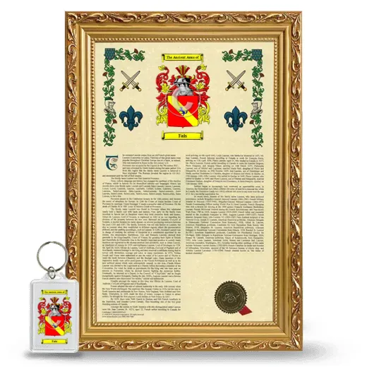 Fais Framed Armorial History and Keychain - Gold