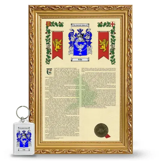 Fala Framed Armorial History and Keychain - Gold