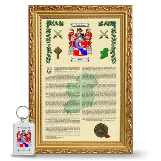 Fare Framed Armorial History and Keychain - Gold