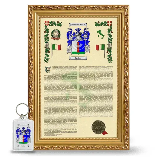 Farina Framed Armorial History and Keychain - Gold