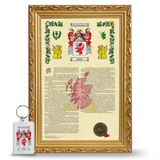 Farris Framed Armorial History and Keychain - Gold