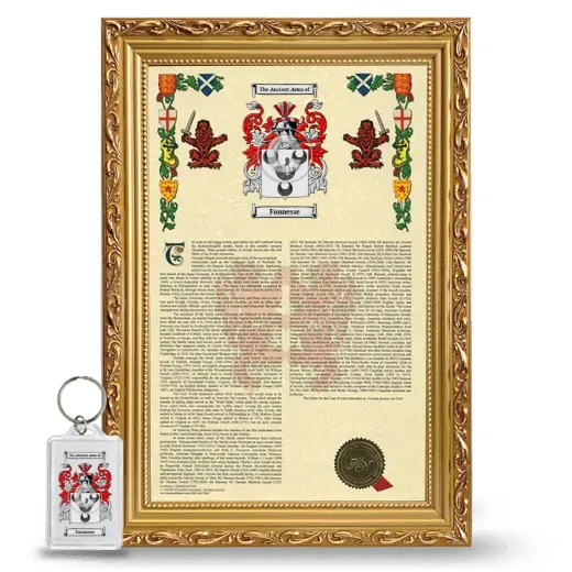 Faunesse Framed Armorial History and Keychain - Gold
