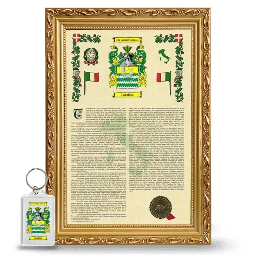 Favalora Framed Armorial History and Keychain - Gold