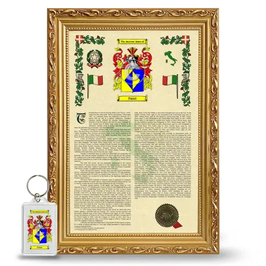 Fazzi Framed Armorial History and Keychain - Gold