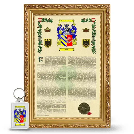 Feit Framed Armorial History and Keychain - Gold
