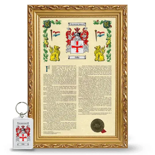 Felty Framed Armorial History and Keychain - Gold