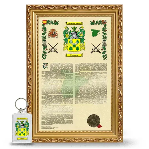 Figueroa Framed Armorial History and Keychain - Gold
