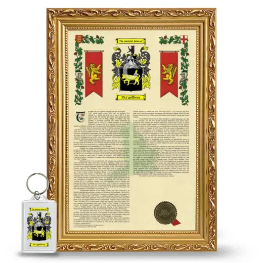 Fitz'gefferay Framed Armorial History and Keychain - Gold