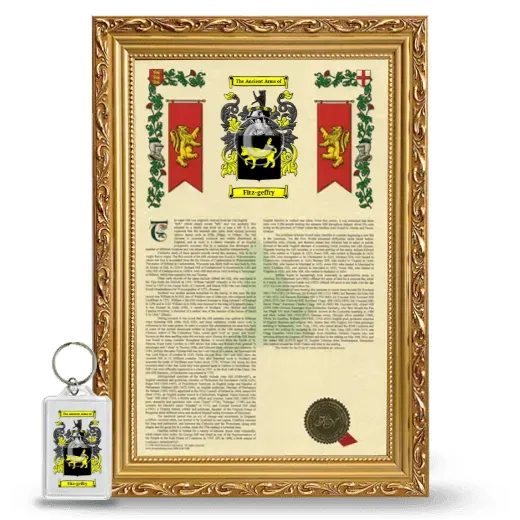 Fitz-geffry Framed Armorial History and Keychain - Gold