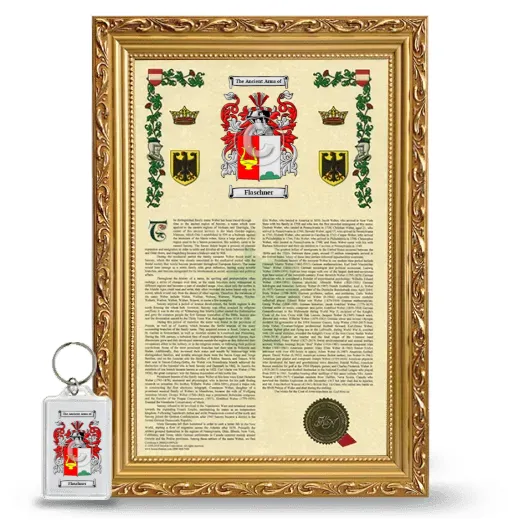 Flaschner Framed Armorial History and Keychain - Gold