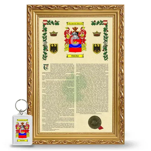 Fleischer Framed Armorial History and Keychain - Gold