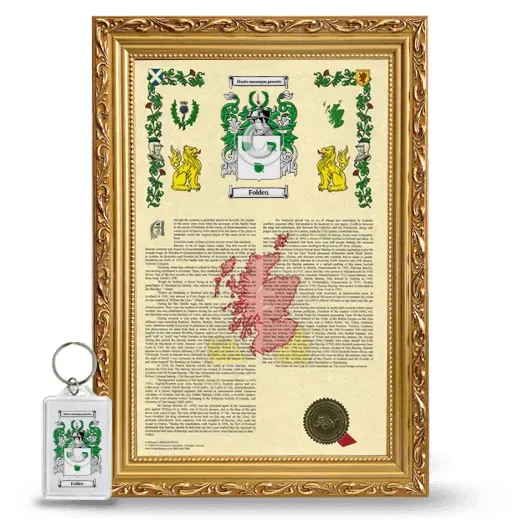 Folden Framed Armorial History and Keychain - Gold