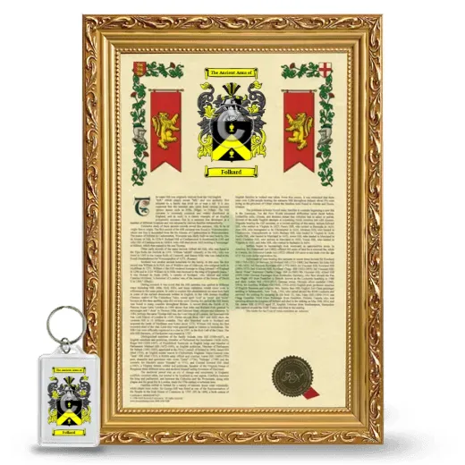 Folkard Framed Armorial History and Keychain - Gold