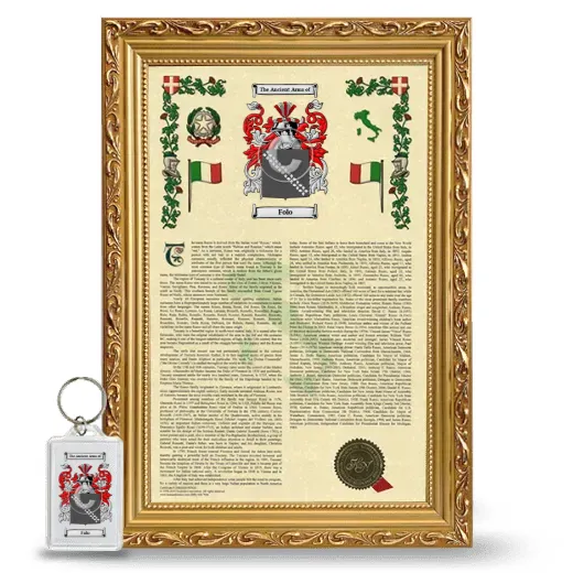 Folo Framed Armorial History and Keychain - Gold