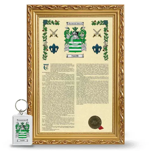 Fontelle Framed Armorial History and Keychain - Gold