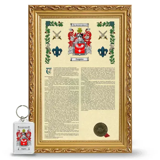 Forgette Framed Armorial History and Keychain - Gold