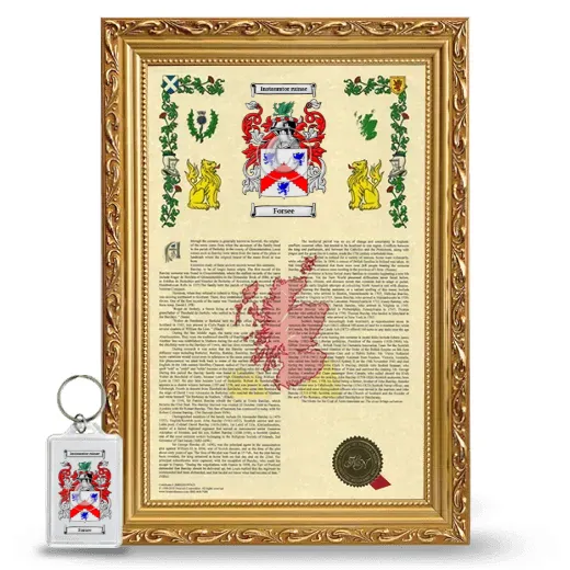Forsee Framed Armorial History and Keychain - Gold