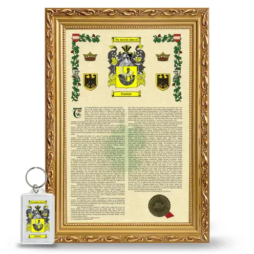 Forster Framed Armorial History and Keychain - Gold