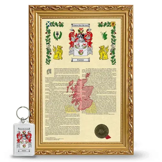 Forster Framed Armorial History and Keychain - Gold
