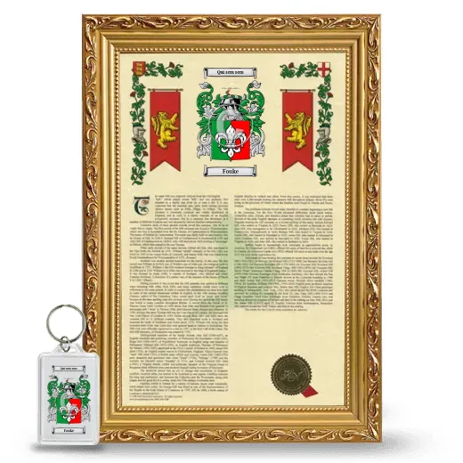 Fouke Framed Armorial History and Keychain - Gold