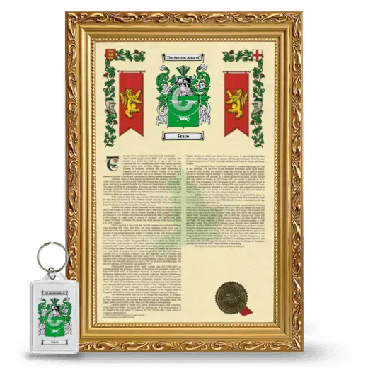 Frace Framed Armorial History and Keychain - Gold