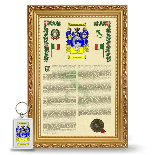Francesca Framed Armorial History and Keychain - Gold