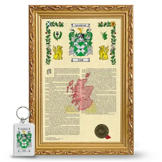 Frank Framed Armorial History and Keychain - Gold