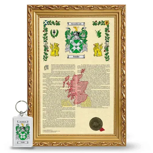 Franke Framed Armorial History and Keychain - Gold